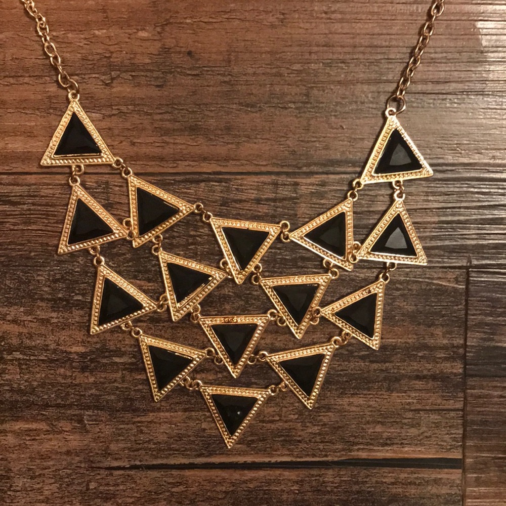 Black and Gold Geometric Necklace